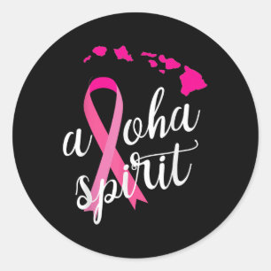 Aloha Spirit Breast Cancer Awareness Hawaii Island Runder Aufkleber