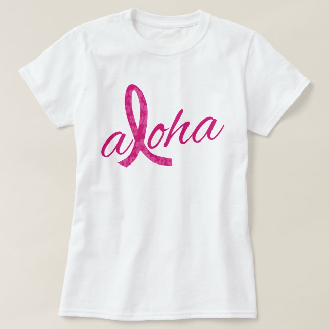 Aloha Spirit Pink Ribbon Design for Breast Cancer T-Shirt (Design vorne)
