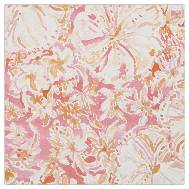 ALOHA STAAT Pfirsichtropischer Watercolor mit Stoff (Muster)