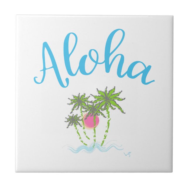 Aloha Strand-hawaiischer Art-Sommer Fliese (Vorderseite)