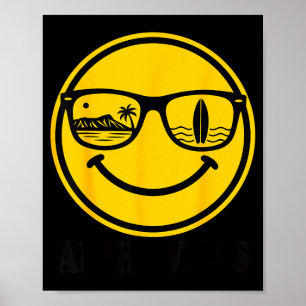 Aloha-Strand-Lächeln-Gesicht-Hawaii-Surfen-Ozean-S Poster