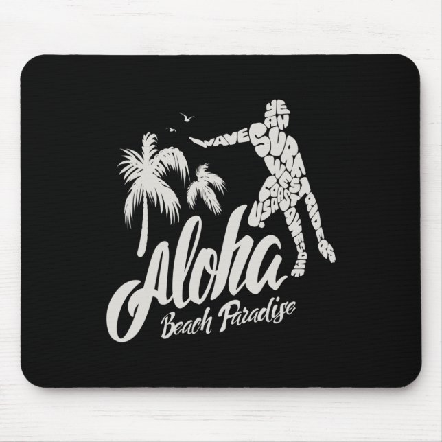 Aloha-Strand-Paradies-Surf-Surfen  Mousepad (Vorne)
