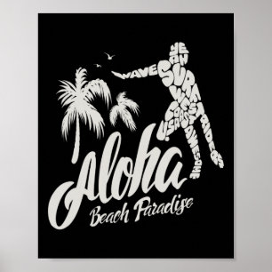 Aloha-Strand-Paradies-Surf-Surfen Poster