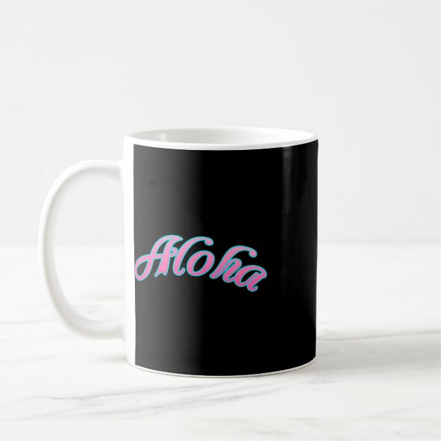 Aloha-Strände Bunter Ananas-Surfing (2-seitig) Kaffeetasse (Links)