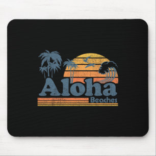 Aloha Strände Hawaii Vintage Strand Surfen Retro H Mousepad
