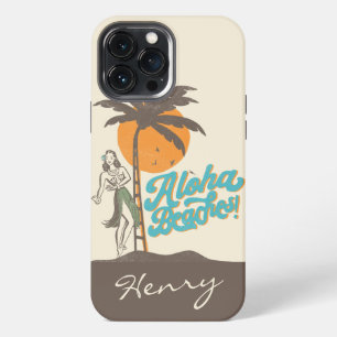 Aloha Strände Hula Girl Hawaii Hawaiian Retro iPhone 13 Pro Max Hülle