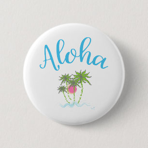 Aloha Strände im hawaiianischen Stil Sommer Button