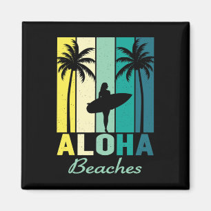 Aloha Strände Surfer Mädchen Hawaii Vintage Hawaii Magnet