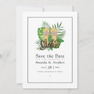 Aloha Summer Beach Wedding Save the Date