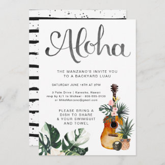 Aloha Summer Luau Party Einladung