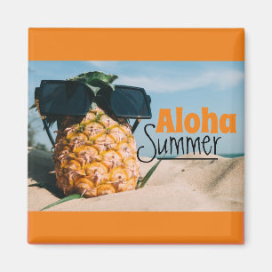 Aloha Summer - Square Magnet
