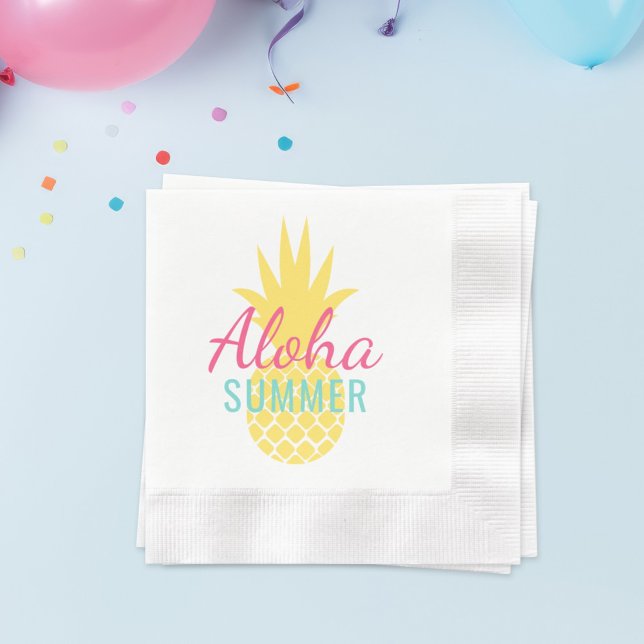 Aloha Summer Tropical Yellow Pineapple Serviette (Von Creator hochgeladen)