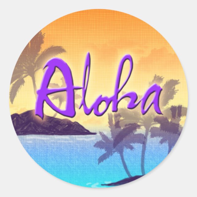 Aloha Sunset Sticker (Vorderseite)