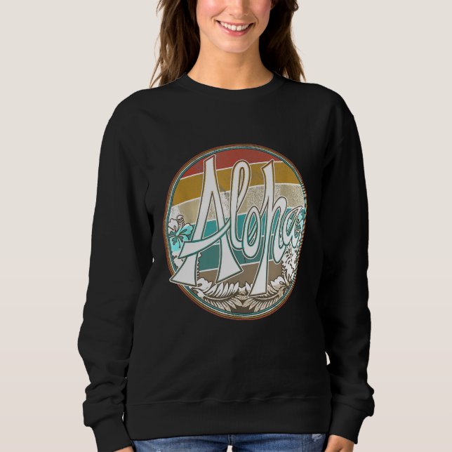 Aloha Surf Hawaii Surfboard Vintag Retro Sweatshirt (Vorderseite)