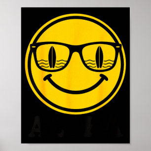Aloha-Surf-Lächeln-Sonnenbrille-Surfboard-Reflexio Poster