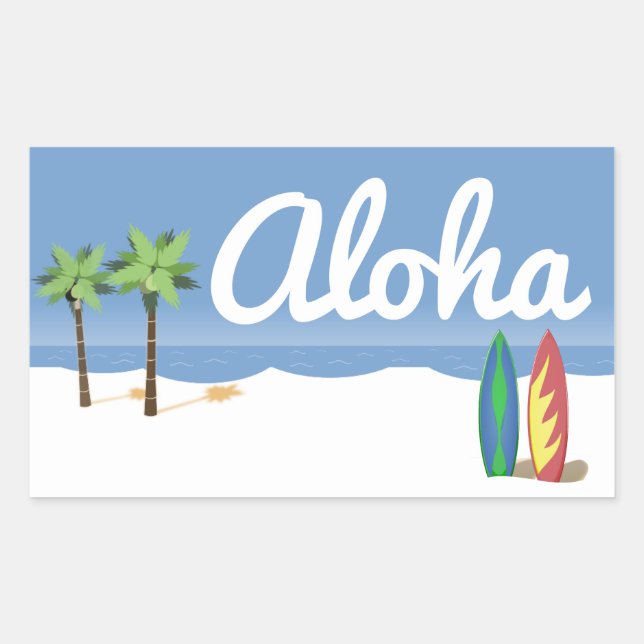 Aloha Surf Rechteckiger Aufkleber (Vorderseite)