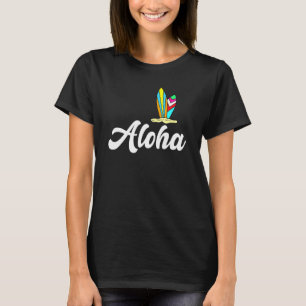 Aloha Surfbretter Surfen Surfen Surfen Tropisches  T-Shirt