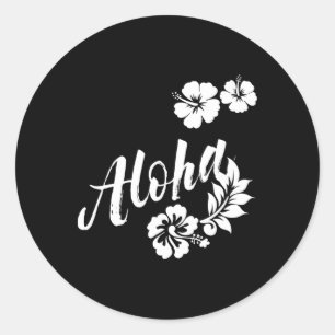 Aloha Surfen Surfboard Hawaiian Männer Frauen Kind Runder Aufkleber