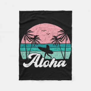 Aloha Surfer Girl Hawaii Vintage Hawaiian Surfen Fleecedecke