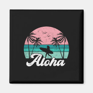 Aloha Surfer Girl Hawaii Vintage Hawaiian Surfen Magnet