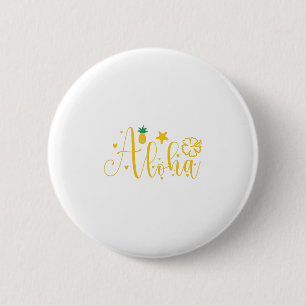 Aloha - Surfer- Palmen - Tropisch- Retro-Beach-Fun Button