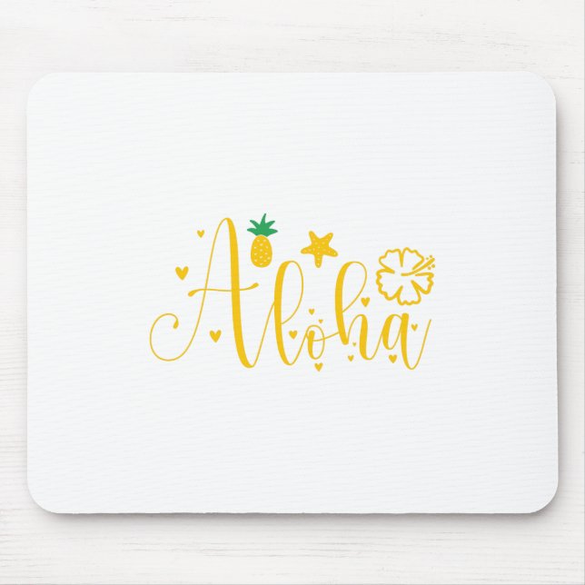 Aloha - Surfer- Palmen - Tropisch- Retro-Beach-Fun Mousepad (Vorne)
