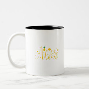 Aloha - Surfer- Palmen - Tropisch- Retro-Beach-Fun Zweifarbige Tasse