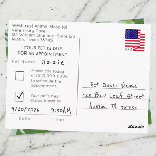 Aloha-Termin-Erinnerung für Haustiere Postkarte