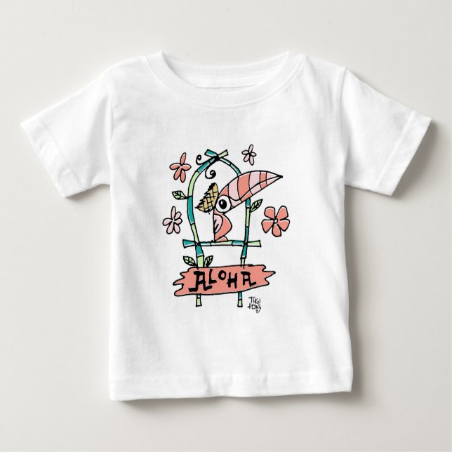 Aloha Tiki Bird Baby Shirt (Vorderseite)
