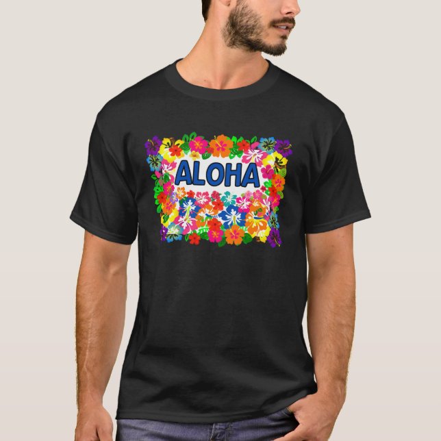 ALOHA Tiki Party Hawaiian  Luau Party Tropical Flo T-Shirt (Vorderseite)