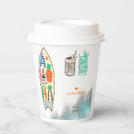 Aloha TIKI Surfboard Tropical Luau Hawaiian Party Pappbecher