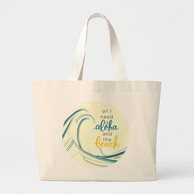 Aloha Tote Bag Alles was ich brauche ist Aloha und Jumbo Stoffbeutel (Vorne)