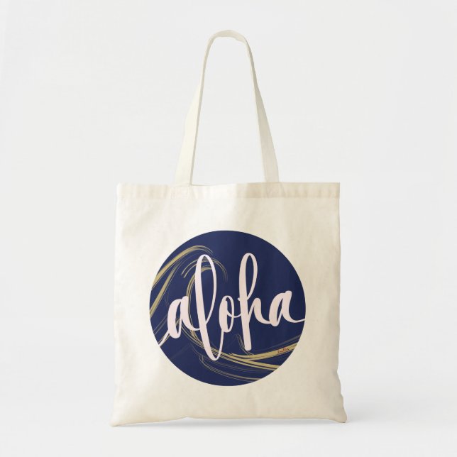 Aloha Tote Bag Kai Ocean (leere Rückseite) Tragetasche (Vorne)