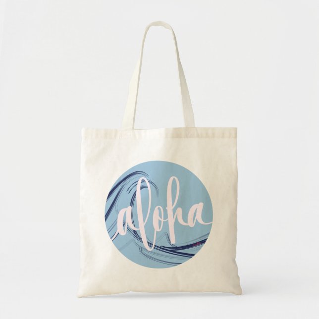 Aloha Tote Bag Kai Ocean Lt Blue (leere Rückseite) Tragetasche (Vorne)