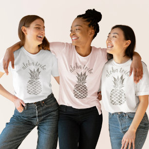 Aloha Tribe Hawaiian Silver Pineapard Bridesmaid T-Shirt