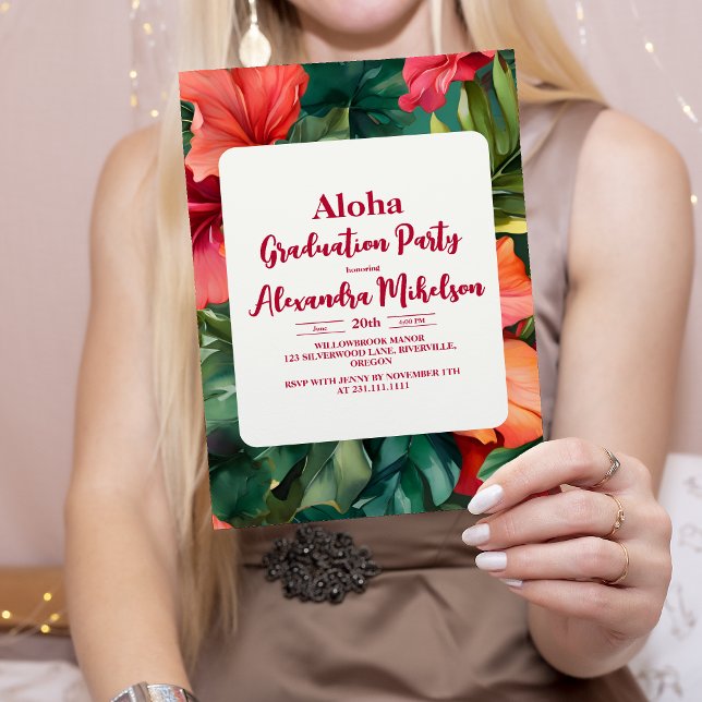Aloha Tropical Abschluss Luau Einladung (Von Creator hochgeladen)