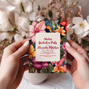 Aloha Tropical Abschluss Luau Einladung