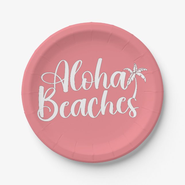 Aloha Tropical Beach Design Pappteller (Vorderseite)
