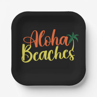 Aloha Tropical Beach Design Pappteller