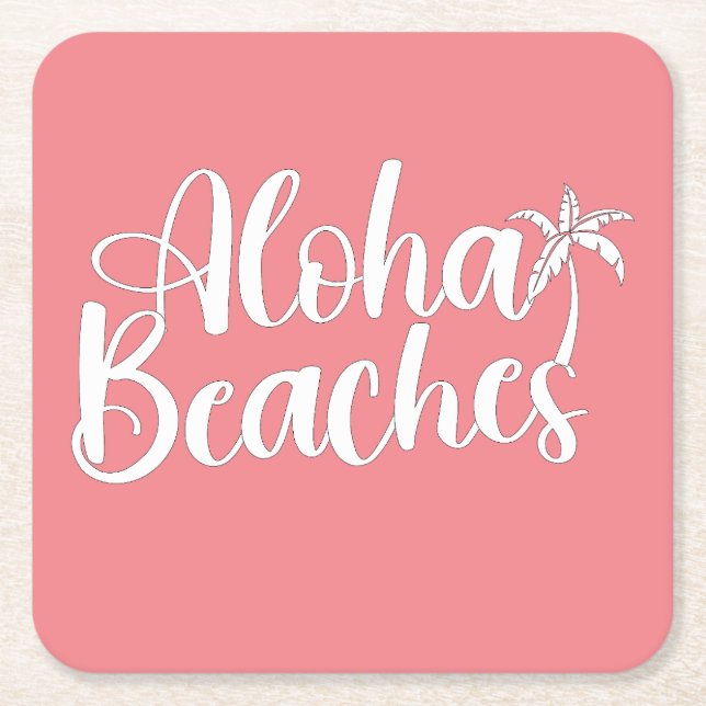 Aloha Tropical Beach Design Rechteckiger Pappuntersetzer (Vorderseite)