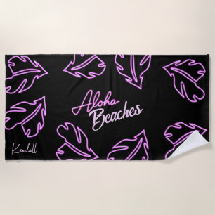 Aloha Tropical Beach Junggesellinnenabschied Neon Strandtuch