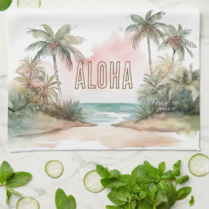 Aloha Tropical Beach Palm Trees Geschirrtuch