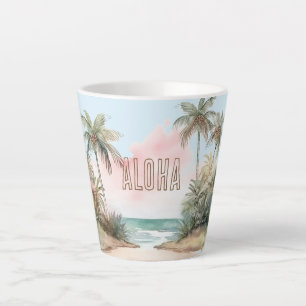 Aloha Tropical Beach Palm Trees Milchtasse