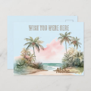 Aloha Tropical Beach Palm Trees Postkarte