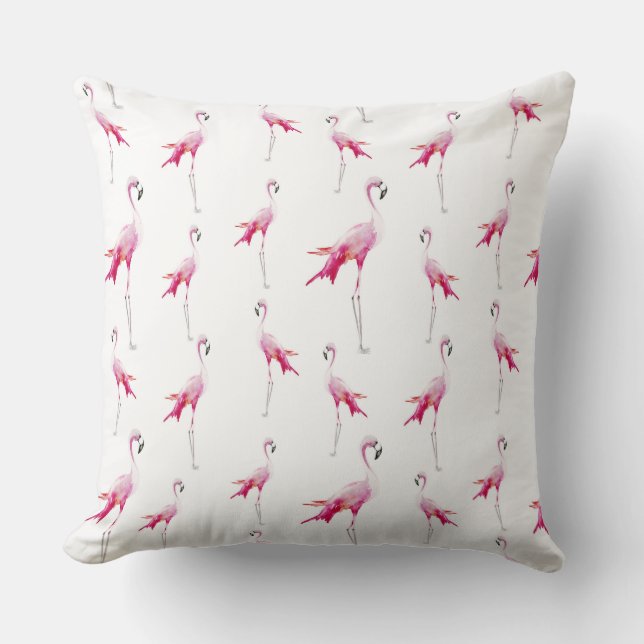 Aloha Tropical Bird Flamingo Pattern Kissen (Vorderseite)