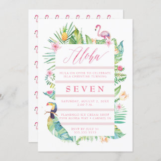 Aloha Tropical Birthday Party Luau Einladung