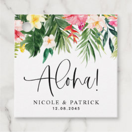 Aloha Tropical Blume and Greenerity Wedding Geschenkanhänger