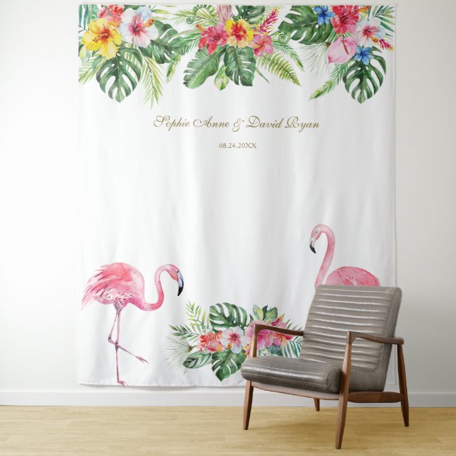 Aloha Tropical Blume Wedding Foto Booth Prop Wandteppich (Beispiel)