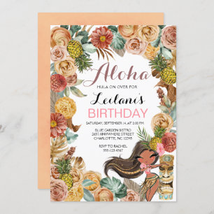 Aloha Tropical Boho Luau Einladung zum Geburtstag