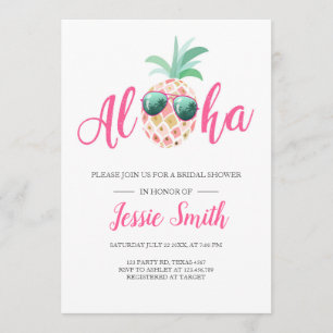 Aloha Tropical Bridal Dusche Einladung Ananas